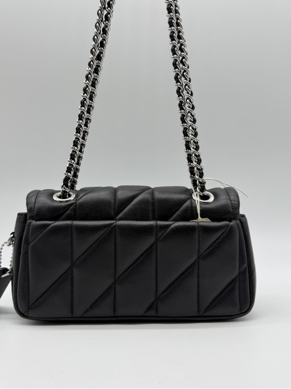 COACH Tabby 20 quilted leather mini convertible shoulder crossbody bag -BLACK - Picture 10 of 14